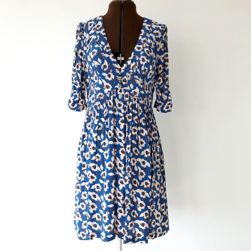 Blue Floral Dress Sz 12-14